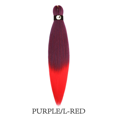 Hairnergy Braids Pre-Stretched 56'' Braiding Hair Extensions Ombre (color Purple/L-Red)