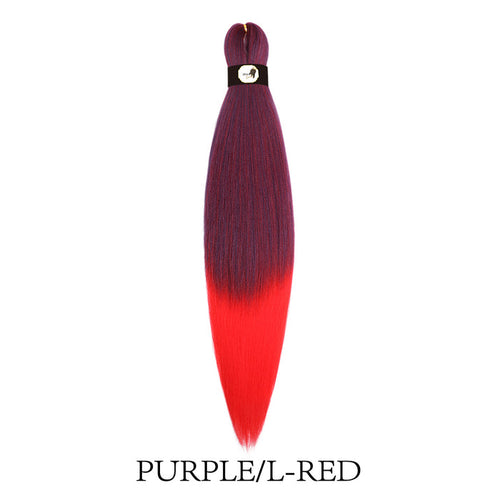 Hairnergy Braids Pre-Stretched 56'' Braiding Hair Extensions Ombre (color Purple/L-Red)