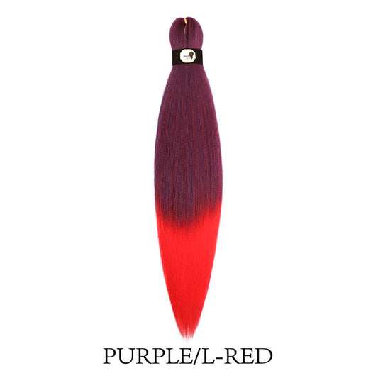 Hairnergy Braids Pre-Stretched 56'' Braiding Hair Extensions Ombre (color Purple/L-Red)