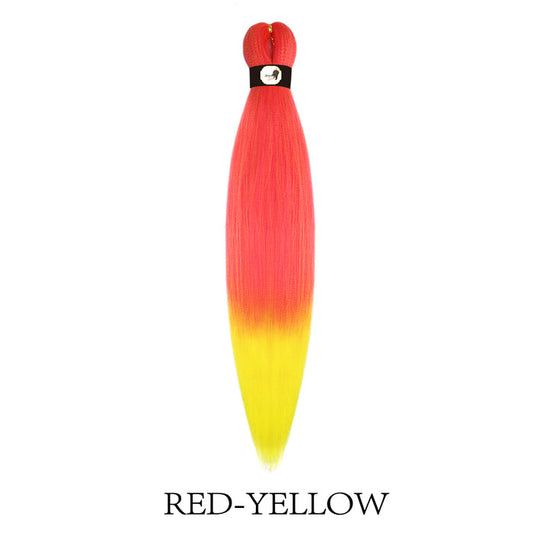 Hairnergy Braids Pre-Stretched 56'' Braiding Hair Extensions Ombre (color Red/Yellow)