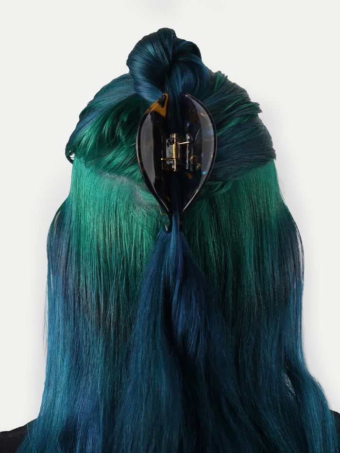 Half Moon Eco Hair Claw | Blue Mosaic-Image 2