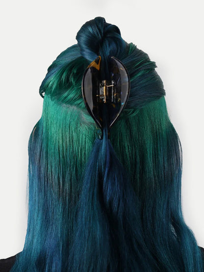 Half Moon Eco Hair Claw | Blue Mosaic-Image 2
