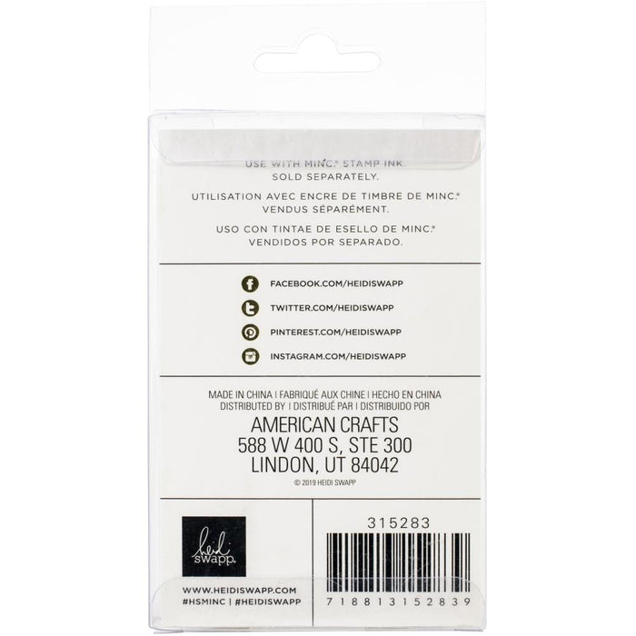 Minc your favorite stamp shapes with the help of this Minc stamp pad! Use it with the Minc Stamp Ink and your favorite stamps to add foil details to scrapbooks, cards, journals, planners, and so much more. This 2.75x4.375x.625 inch package includes one stamp pad holder. Available at Embellish Away located in Bowmanville Ontario Canada.