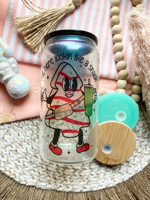 Holiday Frosted Glass Cans