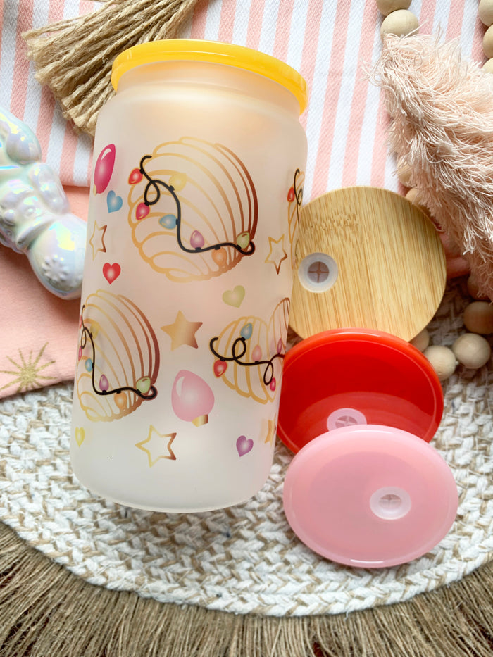 Holiday Frosted Glass Cans