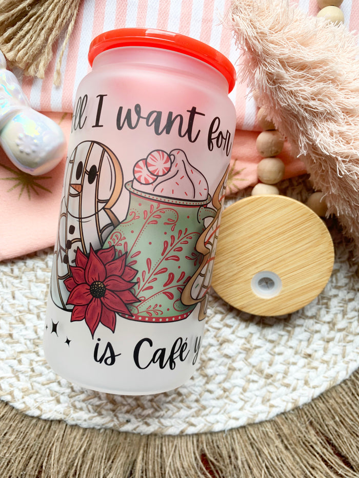 Holiday Frosted Glass Cans