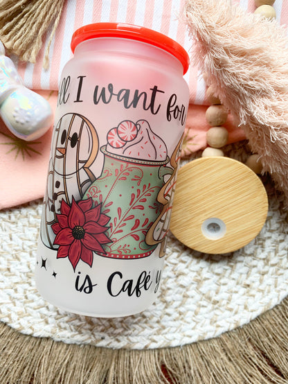Holiday Frosted Glass Cans