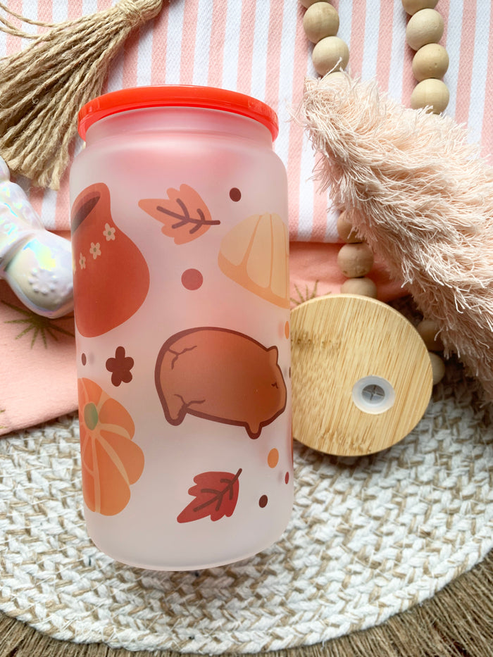 Holiday Frosted Glass Cans