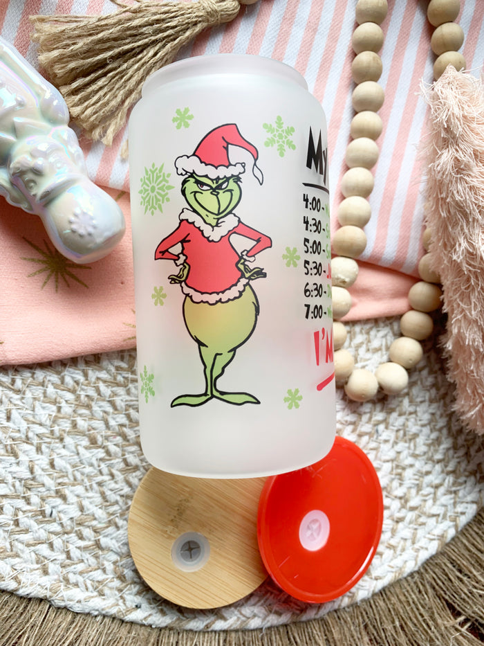 Holiday Frosted Glass Cans