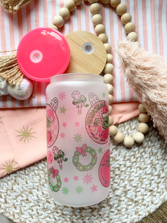 Holiday Frosted Glass Cans