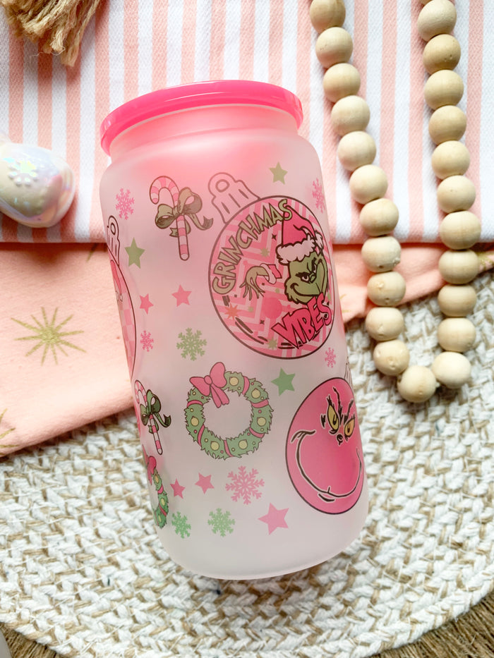 Holiday Frosted Glass Cans