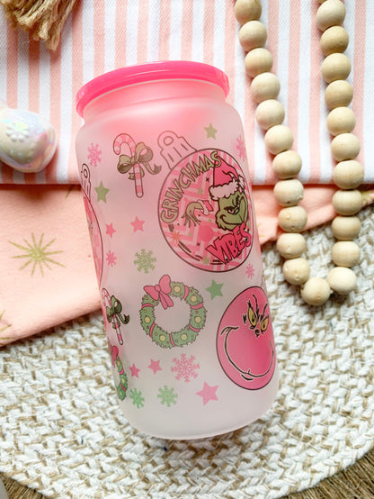 Holiday Frosted Glass Cans