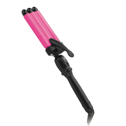 Hot & Hotter 3 Barrel Waver Curling Iron 3/4 Inch, 1 Count, Black & Pink