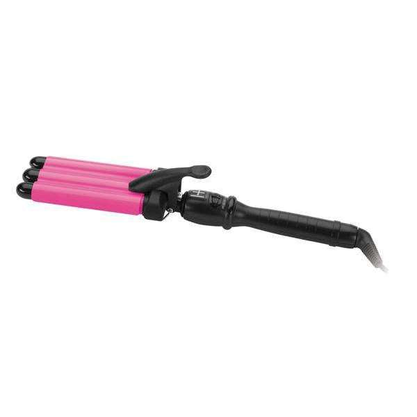 Hot & Hotter 3 Barrel Waver Curling Iron 3/4 Inch, 1 Count, Black & Pink