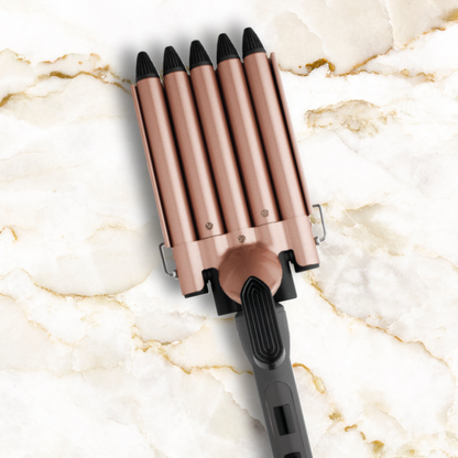 Hot & Hotter 5 Barrel Digital Ceramic Curling Iron 3/4in, 1 Count Hair Waver, Rose Gold