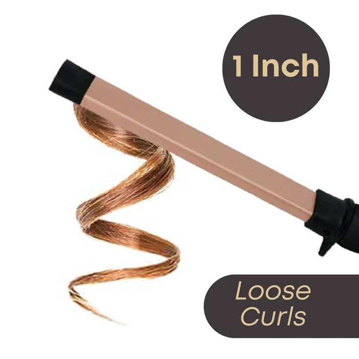 Hot & Hotter Ceramic Hot Rod Hair Styler Wand 1 Inch, 1 Count, Rose Gold