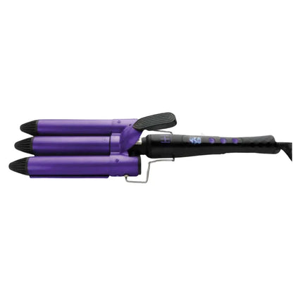 Hot & Hotter Digital Ceramic 3 Barrel Waver 1in, 1 Count Hair Curling Iron, Purple