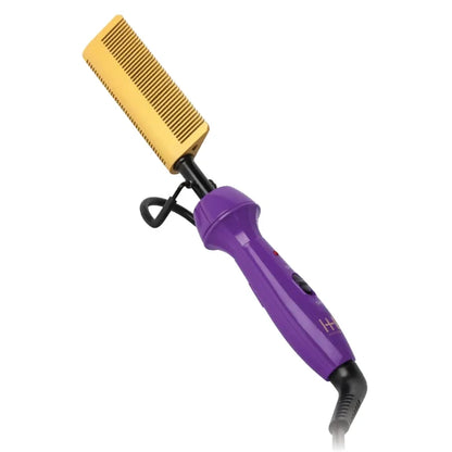 Hot & Hotter Electric Ceramic Pressing Hot Comb Double Teeth, Purple