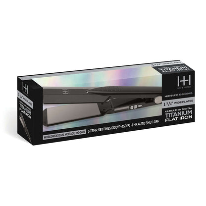 Hot & Hotter Ultra Thin Digital Titanium Flat Iron 1 3/4in, 1 Count Hair Straightener, Black
