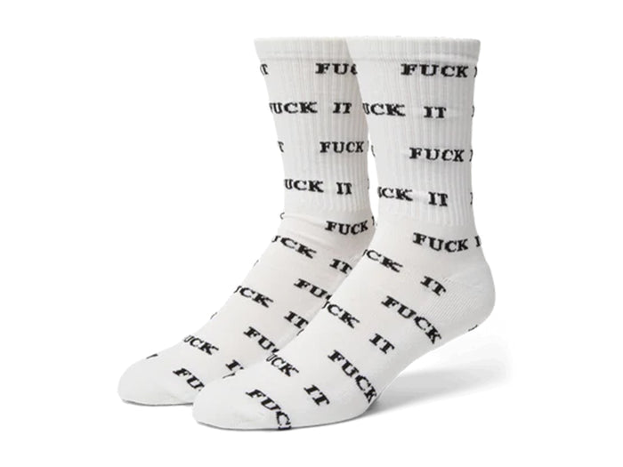 Huf - Fuck It Repeat Crew Sock - White
