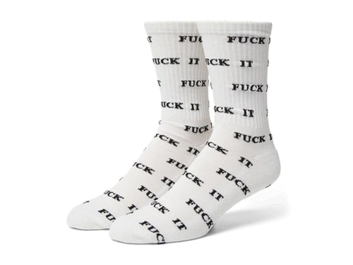 Huf - Fuck It Repeat Crew Sock - White