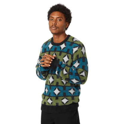 HUF - Space Age Crewneck Knit Sweater - Pine