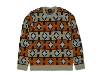 HUF - Space Age Crewneck Knit Sweater - Sunset