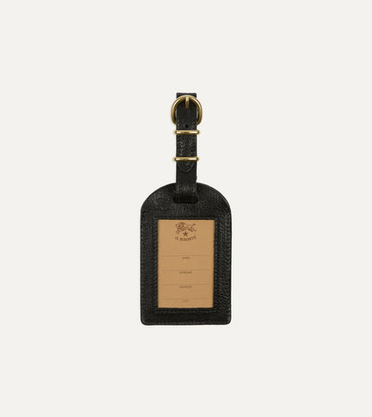 Il Bisonte Black Leather Luggage Tag