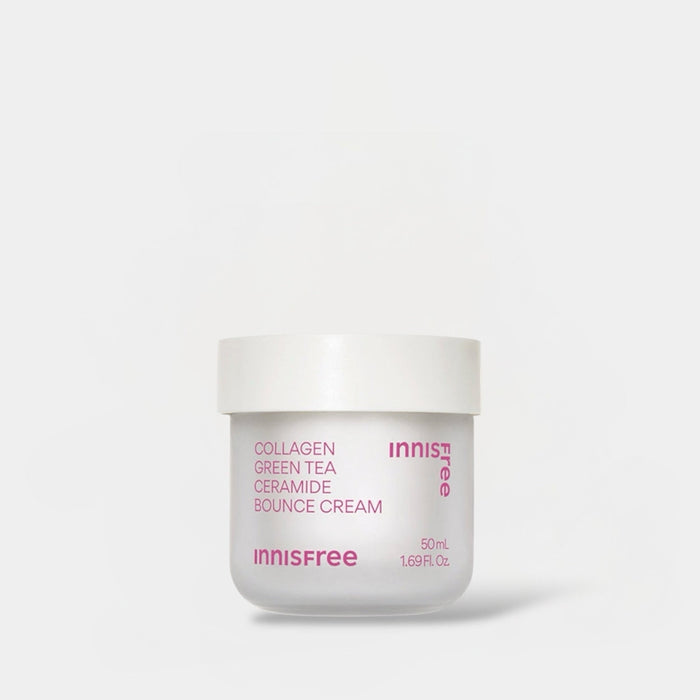 Innisfree Collagen Green Tea Ceramide Bounce Cream 50ml كريم إنيسفري بالكولاجين والشاي الأخضر والسيراميد بتركيبة مرطبة ومنعشة - Princess Cosmetics Qatar