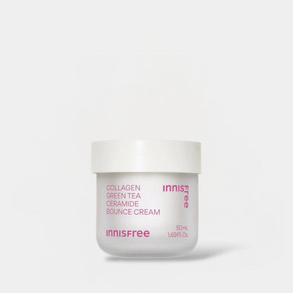 Innisfree Collagen Green Tea Ceramide Bounce Cream 50ml كريم إنيسفري بالكولاجين والشاي الأخضر والسيراميد بتركيبة مرطبة ومنعشة - Princess Cosmetics Qatar