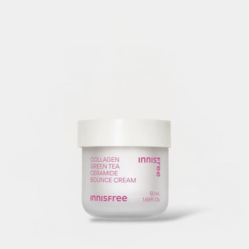 Innisfree Collagen Green Tea Ceramide Bounce Cream 50ml كريم إنيسفري بالكولاجين والشاي الأخضر والسيراميد بتركيبة مرطبة ومنعشة - Princess Cosmetics Qatar
