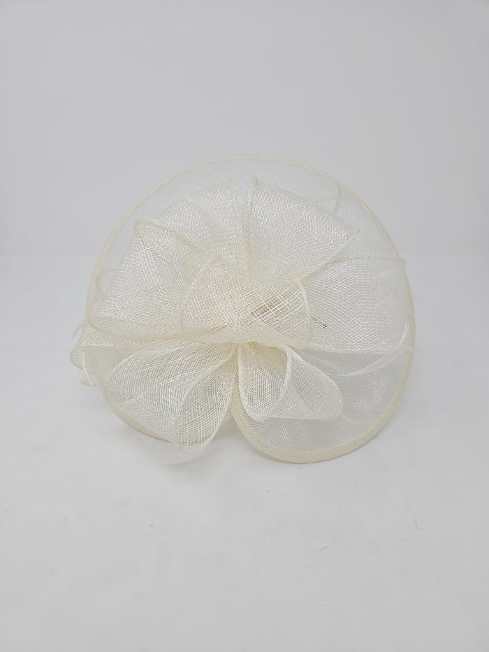 Ivory Looped Round Disc Fascinator