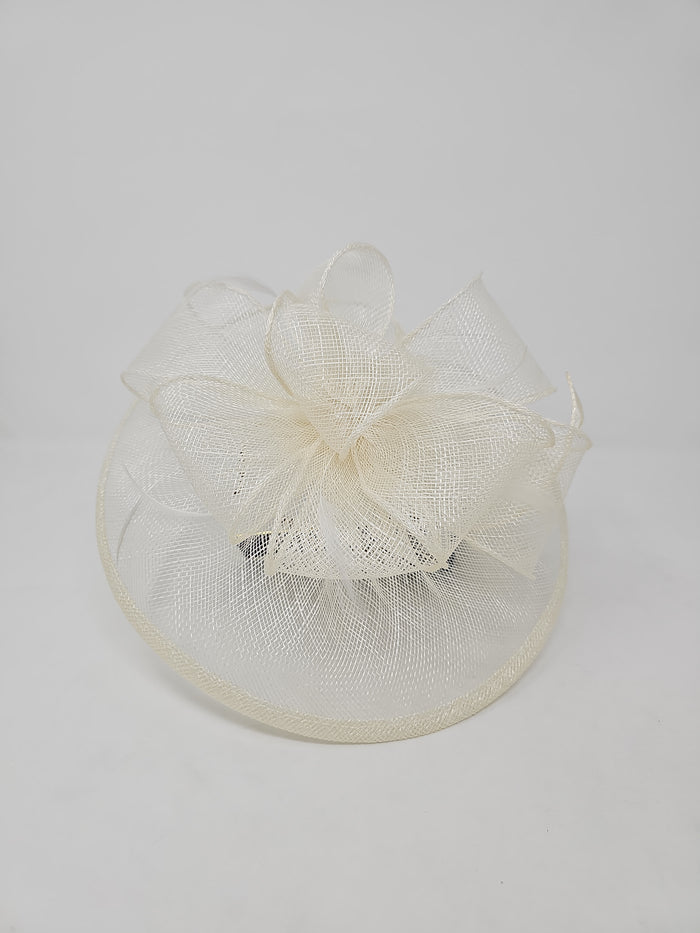 Ivory Looped Round Disc Fascinator