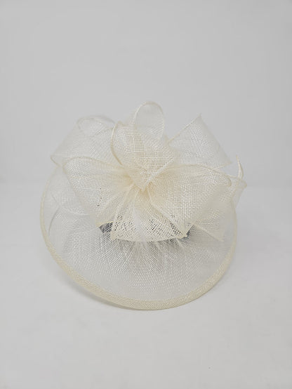 Ivory Looped Round Disc Fascinator
