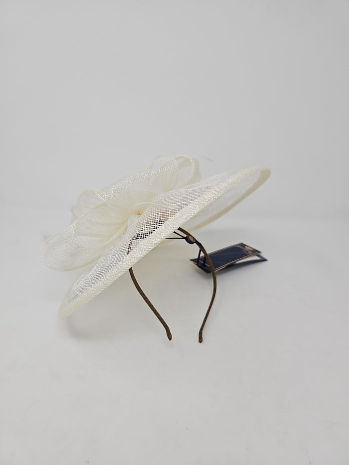 Ivory Looped Round Disc Fascinator