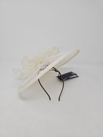 Ivory Looped Round Disc Fascinator