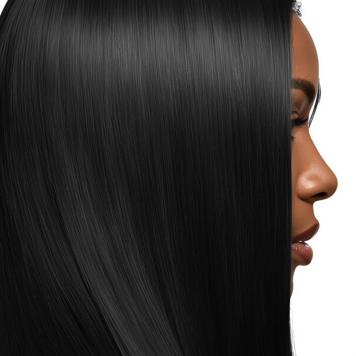 Jet Black #1 Tape-In Hair Extensions – 100% Remy Human Hair | 20 Tapes (50g) | 10’’–30’’ | Reusable