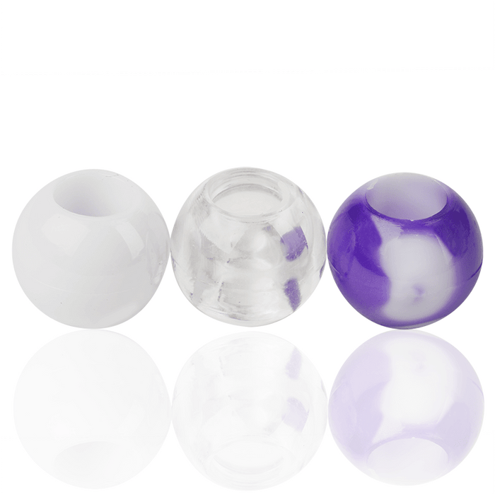 Joy Round Hair Beads X-Large, Purple Two Tone Mix