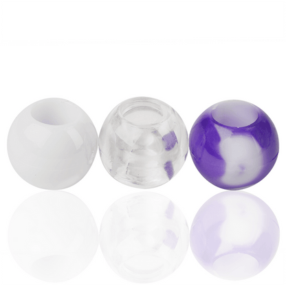 Joy Round Hair Beads X-Large, Purple Two Tone Mix