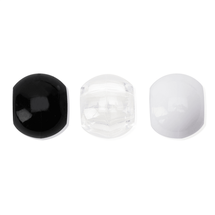 Joy Round Hair Beads XX-Large, 60 Count, Black, White, Clear
