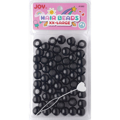 Joy Round Hair Beads XX-Large, 60 Count, Black