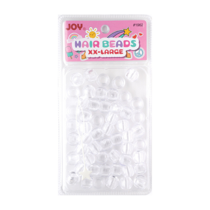Joy Round Hair Beads XX-Large, 60 Count, Clear