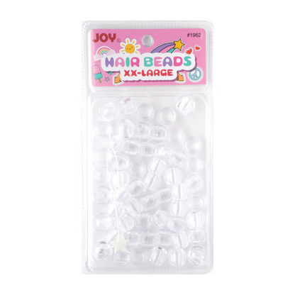 Joy Round Hair Beads XX-Large, 60 Count, Clear