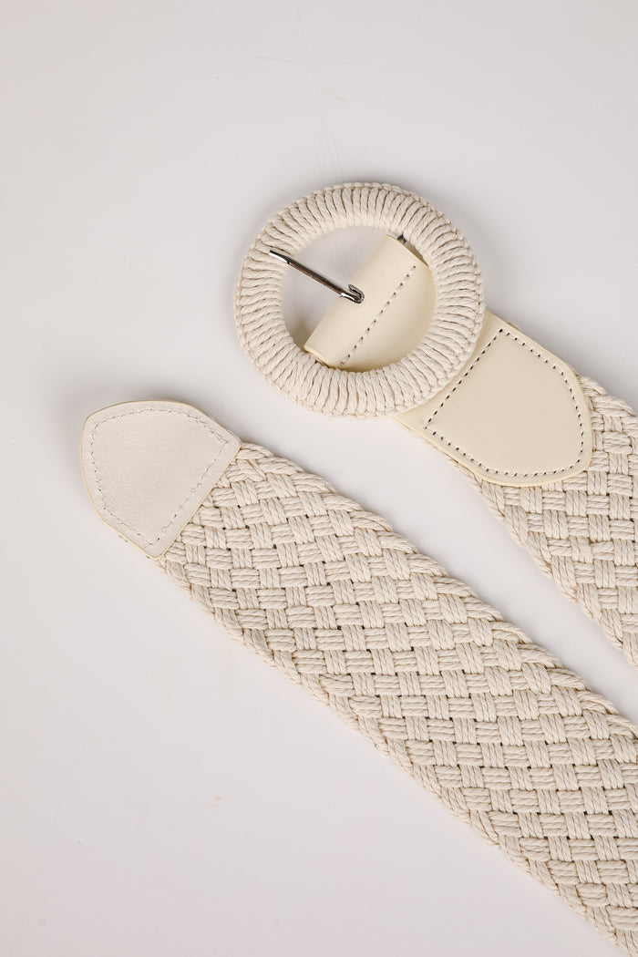 Keep It Together Ivory Straw Belt