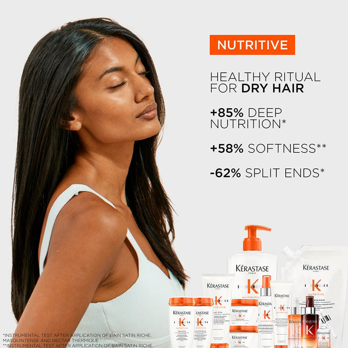 Kerastase Nutritive Bain Satin Riche Shampoo For Dry Hair 500ml - Beauty Tribe