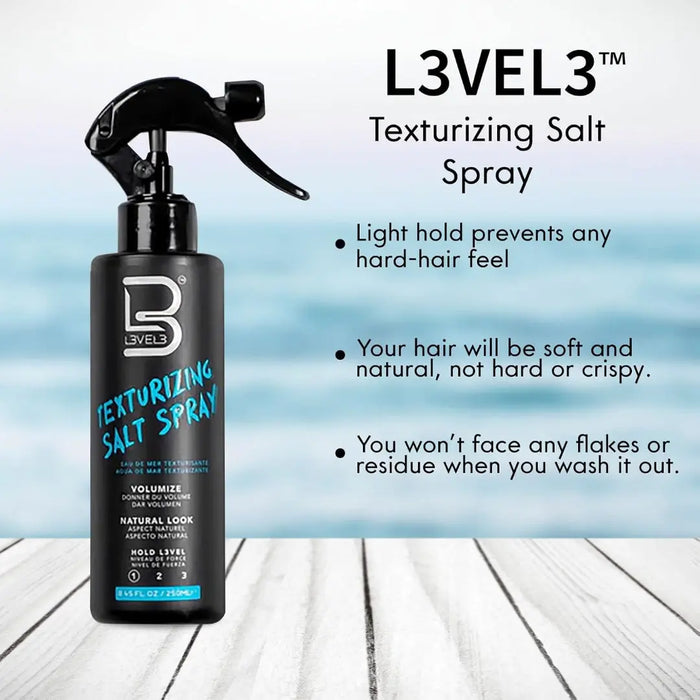 L3VEL3 Texturizing Salt Spray | Beach Waves & Choppy Texture - BUYBARBER.COM