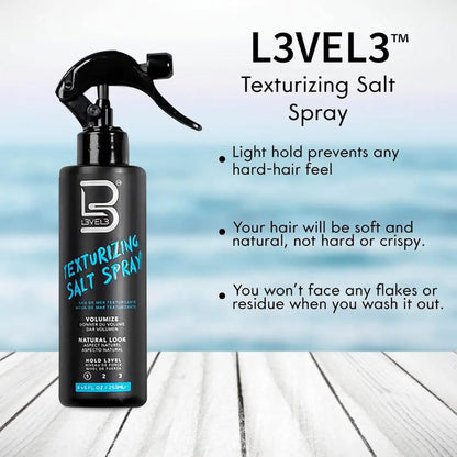 L3VEL3 Texturizing Salt Spray | Beach Waves & Choppy Texture - BUYBARBER.COM