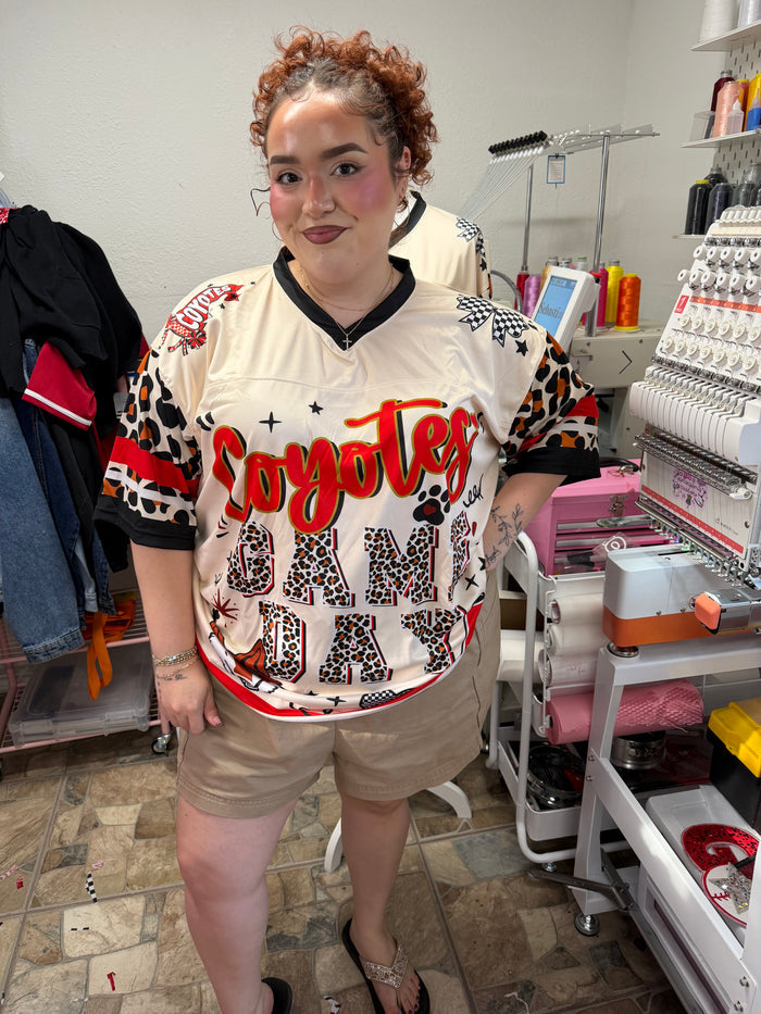 La Joya Coyotes Game Day Jersey | Leopard Print Spirit Jersey