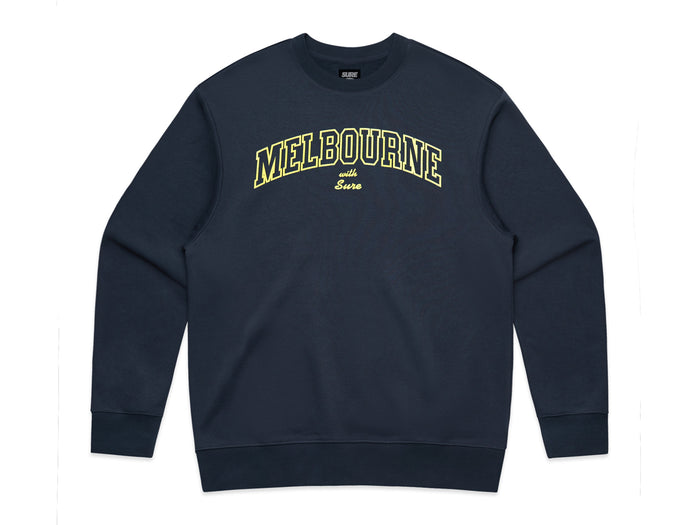 Letterman Heavyweight Crew Fleece - Navy