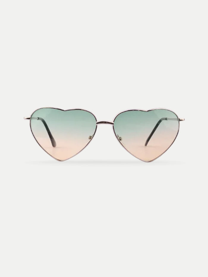 Love Heart Sunglasses | Green-Gold-Image 1